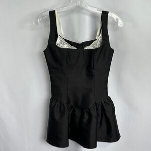 Latitude Official Black Bustier Mini Dress NWOT Lace Detail
